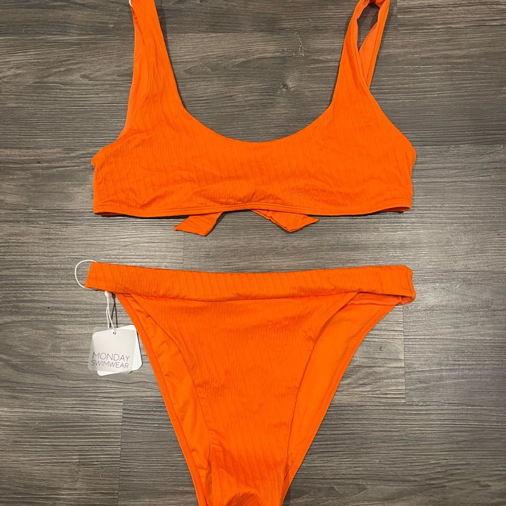 Monday Swimwear Persimmon Jacquard Set